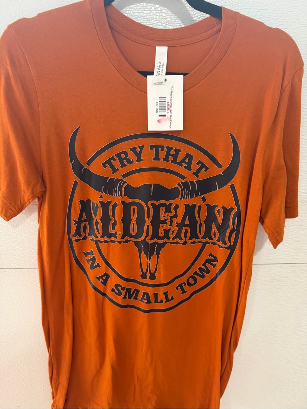 Alden Orange Short-Sleeve Graphic Tee with Black Logo